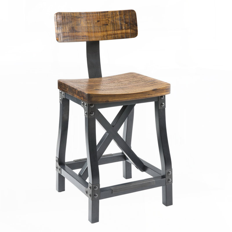 Tabouret de comptoir avec dossier