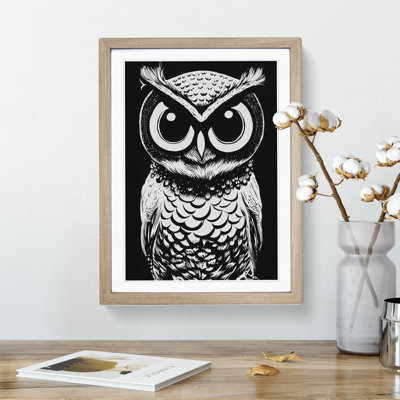 Monochrome Owl No.3 - Framed Print