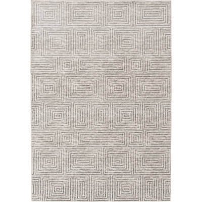 Tapis d'intérieur en polypropylène beige Ebern Designs