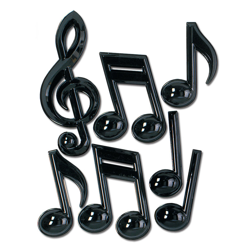 Notes musicales en plastique noir