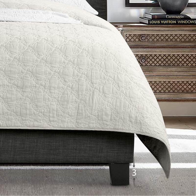 Winston Porter Fabric Upholstered Bed Frame with Adjustable Headboard, Twin, Black