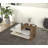 Modern Coffee Table with Additional Storage, White & Walnut, 33.4 x 17.2 x 23.4 inches | 100% Melamine Coated Particle Board, 0.7 inches Thick | Multipurpose Design for Living Room, Stylish & Functional