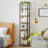 Bookshelf Narrow Bookcase, Tall Storage Rack with Steel Frame, Display Standing Shelf Unit, Skinny Book Shelf for Study Living Room Home Office, Industrial Style, 6-Tier Rustic Brown-1276043146-1289422610