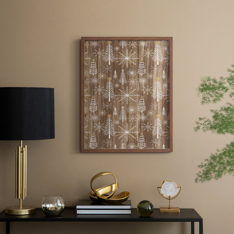 «Barnwood Wonderland Collection E», reproduction encadrée - bois massif, Noyer, 15" H x 12" W