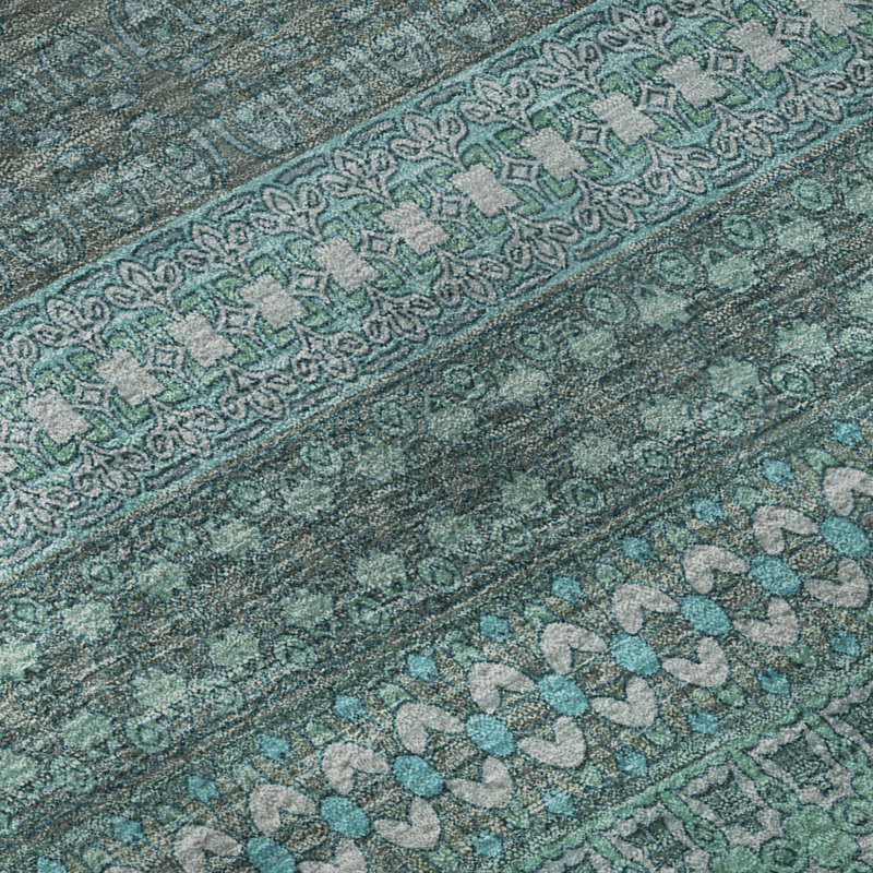 Cerrito lavable à la machine Cerrito AMF527 turquoise, Rectangulaire 8 pi x 10 pi