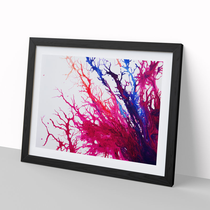 Abstract Coral Reef Art - Framed Print, Black, 46cm H x 64cm W x 2cm D