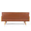 Brun Mid-Century moderne avec, l 72,68 po x P 30,5 po, H 32,09 po, revêtement en polyuréthane, coussins décoratifs roulés, coutures gaufrées pour le salon, tissu, pieds évasés