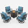 Asfand 4 - Person Outdoor Seating Group with Swivel Lounge Chairs&  Firepit Table
