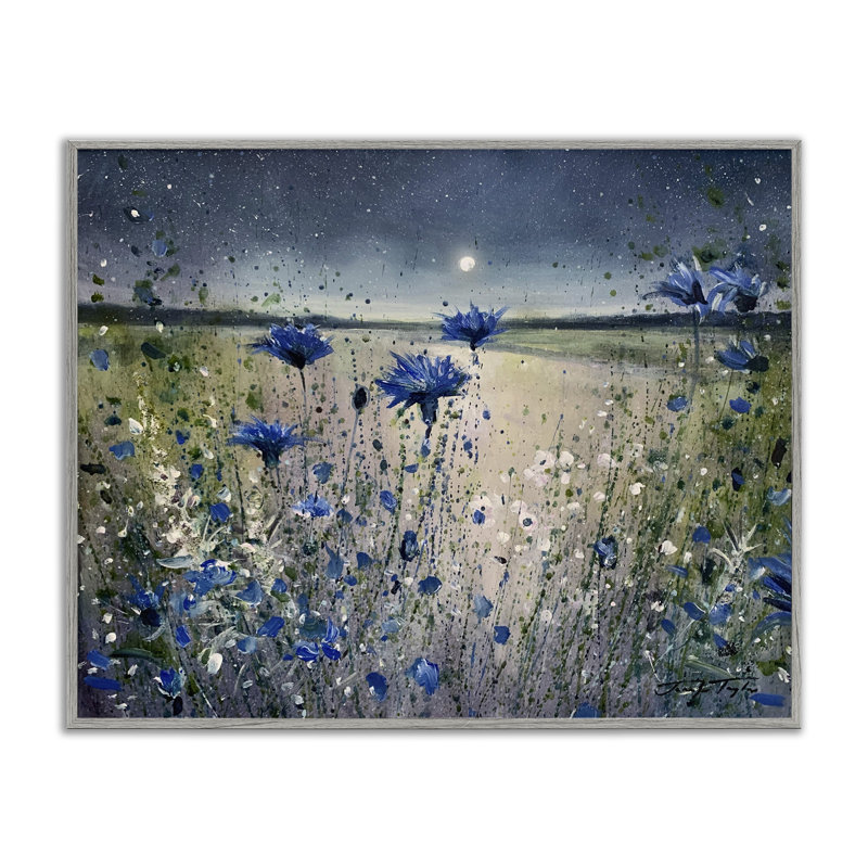 «Moon over Blooming Flowers», estampe numérique encadrée par Jennifer Taylor Art, H 24 po x l 30 po x P 1,5 po