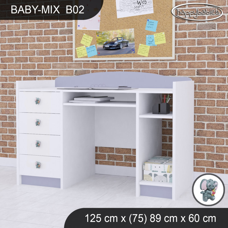 125cm Computer Desk, Grey