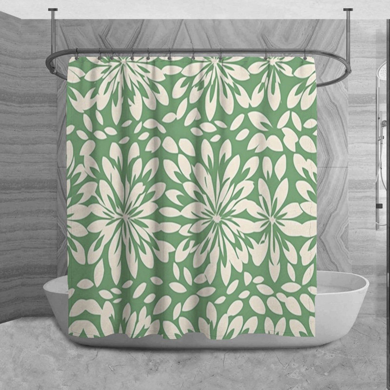 Motif floral de rideau de douche_6039, H 93 po x l 70 po