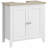 Kleankin Pedestal Sink Storage Cabinet with U-Shape And Adjustable Internal Shelf, White