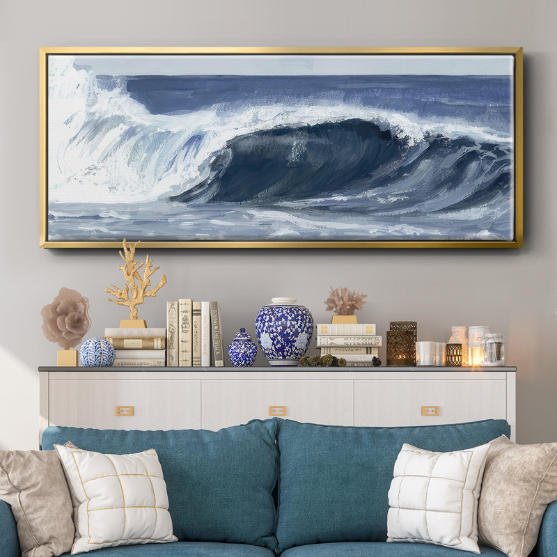 Surf Spray II- Framed Canvas, 24" H x 60" W