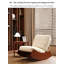 Chaise berçante en velours côtelé rétro avec pieds style traîneau pour le salon-130462470-130462471