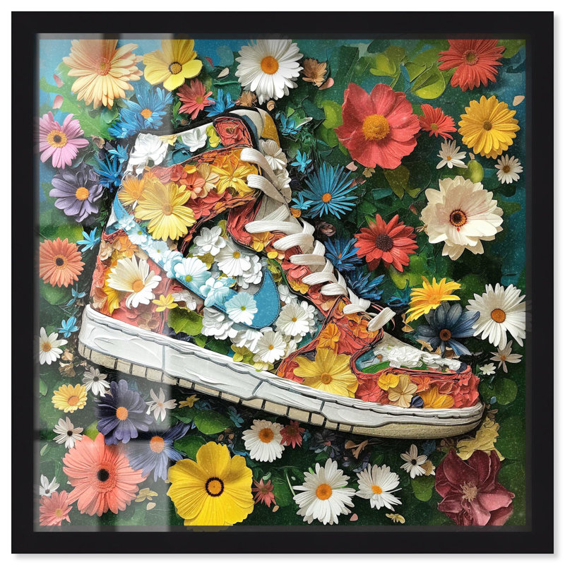 «Sneaker» peint par Art Remedy, H 41 po x l 41 po, Noir