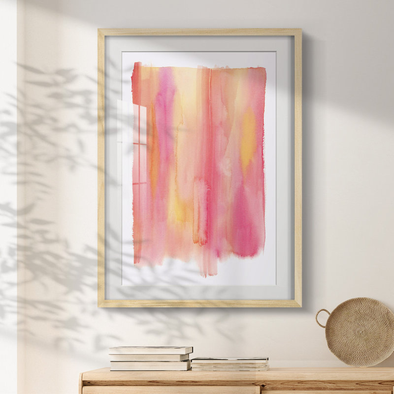Summer Sherbet Wash II - Imprimé encadré, H 28,5 po x l 20,5 po, Naturel