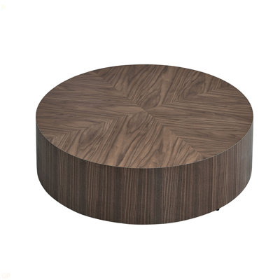 35.43 Inch Modern Round Coffee Table MDF Coffee Table For Living Room,Drum Center Table For Apartment by Latitude Run
