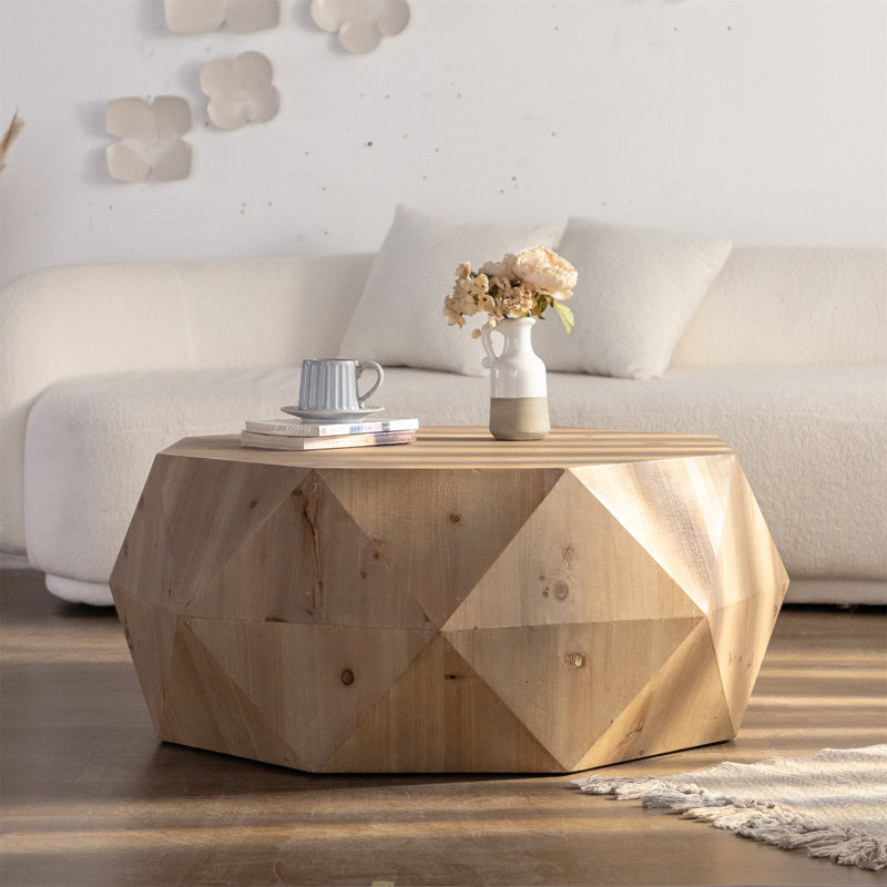 Table basse 38 "à motif tridimensionnel en relief de style rétro américain