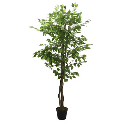 Faux Ficus Tree Plant in Plastic Pot