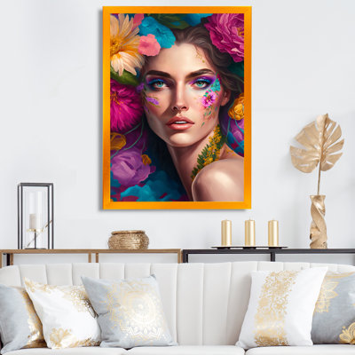 «Floral Sensual Woman Portrait VI», impression sur toile