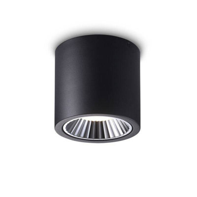 UltraBeam 42 Watt LED Large Black Surface Mounted Ceiling Downlight - High Output 3300 Lumens