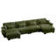 Canapé modulaire en U en forme de U avec repose-pieds mobile, canapé d'angle rembourré et confortable en velours 4 places convertible et profond avec accoudoirs capitonnés, coussin de taille et coussins décoratifs, vert olive-329684780