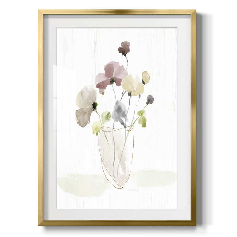 «Zen Shapes I», reproduction encadrée, Blanc, Papier avec cadre doré