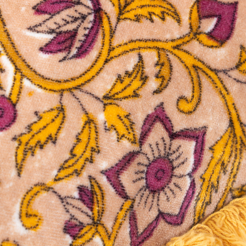Filagree Floral Gold Square Cushion