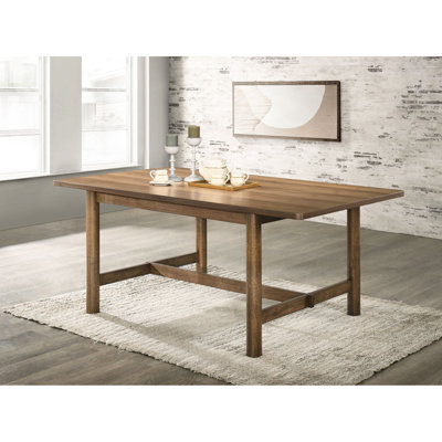 Rectangular Walnut Dining Table For Family Dining, Mid - Century Modern, Trestle Base, 39.79 Inches Wide, 69.57 Long, 30.5 High, Seats 6, Veneer Kitch
