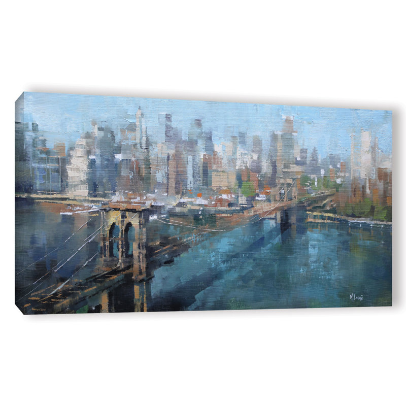 « brooklyn bridge », reproduction sur toile tendue, H 12 po x l 24 po x P 2 po