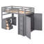 Loft Bed with Drawers,Desk,and Wardrobe-433401082-433401083