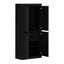 Armoire de cuisine haute 100% en bois massif avec portes et 2 tiroirs Bryani, tablettes réglables, armoire de rangement modulaire, l 32 po x H 71,5 po-595453432