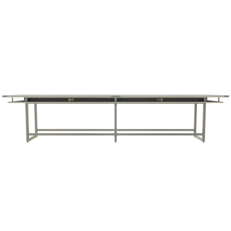 Table de conférence Mirella, H 42 po x L 192 po x p 47,25 po, Bois de frêne blanc, Gris