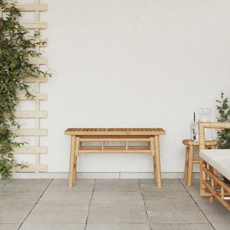 Solid Wood Bamboo Outdoor Bench, 45cm H x 80cm W x 38cm D