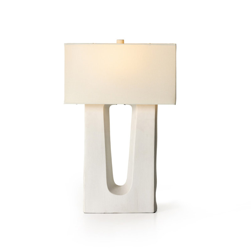 Lampe de table en céramique Deena, Porcelaine blanche matte