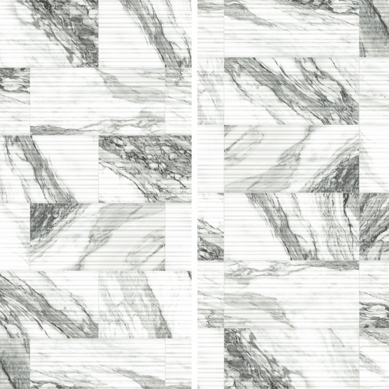 Touche Pleated Deco 11-3/4 In. X 23-1/2 In. Porcelain Floor And Wall Tile