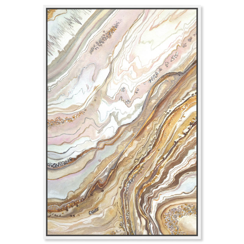 Art Remedy Royal Gold Geode Minéral encadré 57080, Cadre blanc, H 55 po x l 37 po