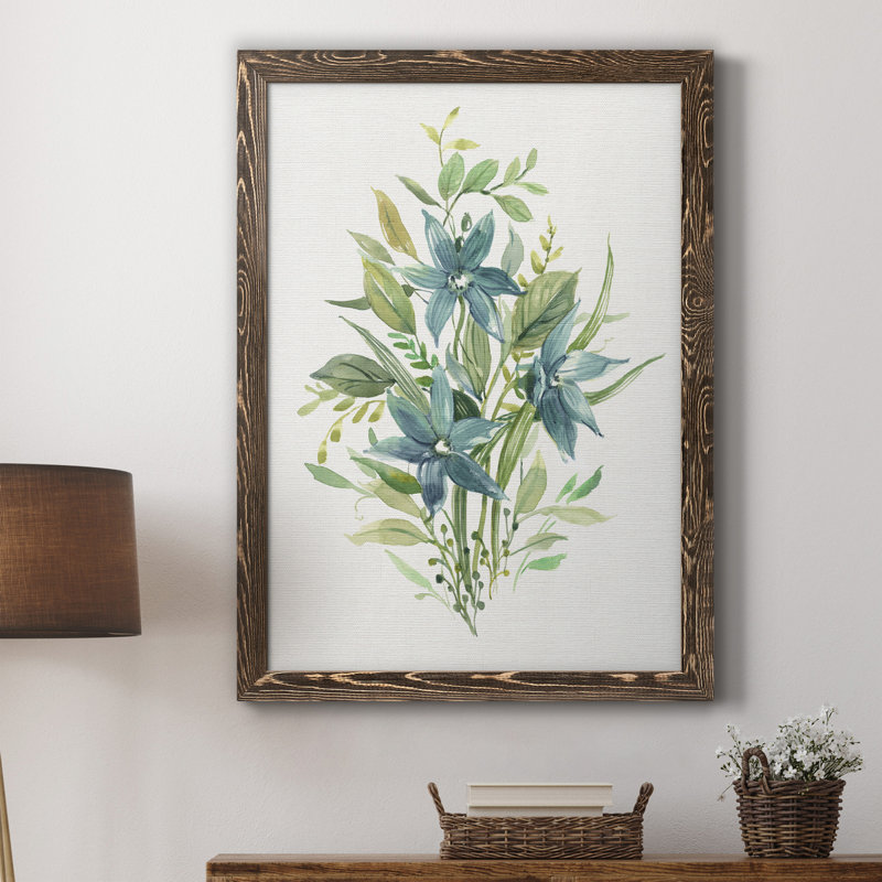 «Greenery I» - Peinture sur toile encadrée, Noyer, H 31,5 po x l 23,5 po x P 1,5 po