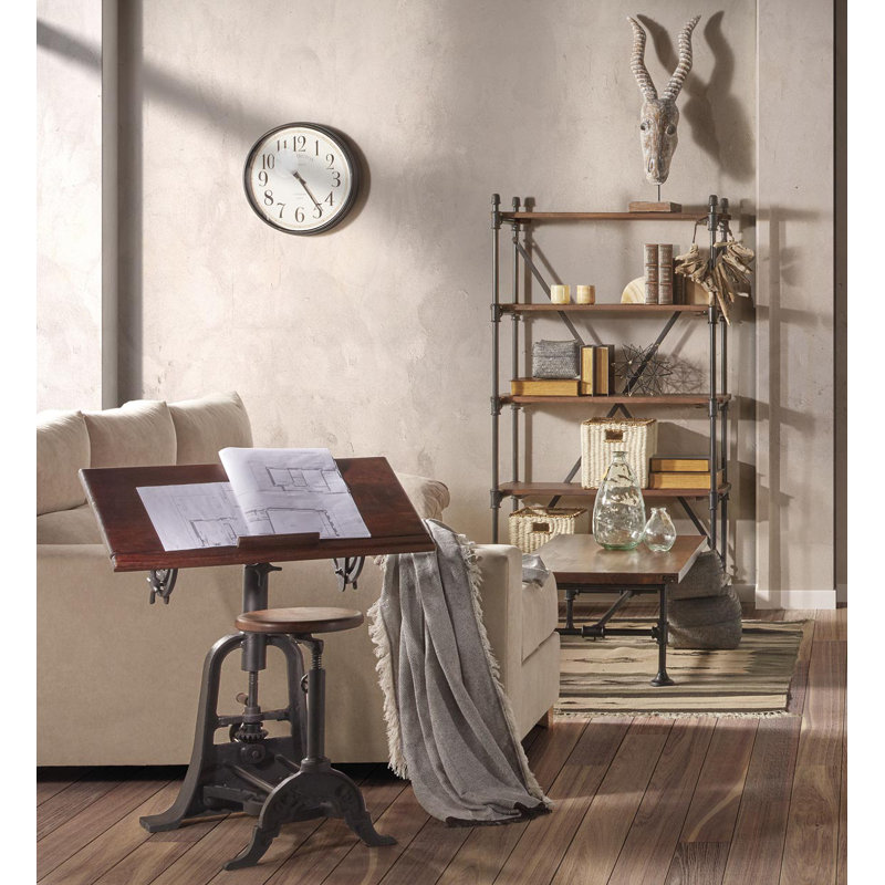 Pipa Adjustable Height Solid Wood Iron Drafting Table