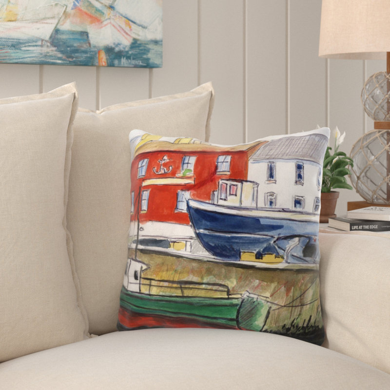 Outdoor Reversible Throw Pillow, Synthetic, Outdoor