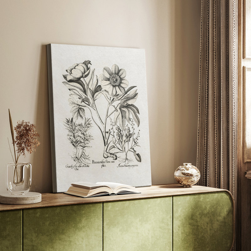 Motif floral rétro vintage CCXIXIX - galerie Cavas, H 18 po x l 12 po