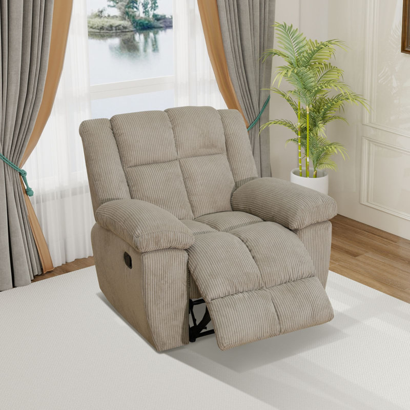 Fauteuil inclinable en velours côtelé 43 po, Beige