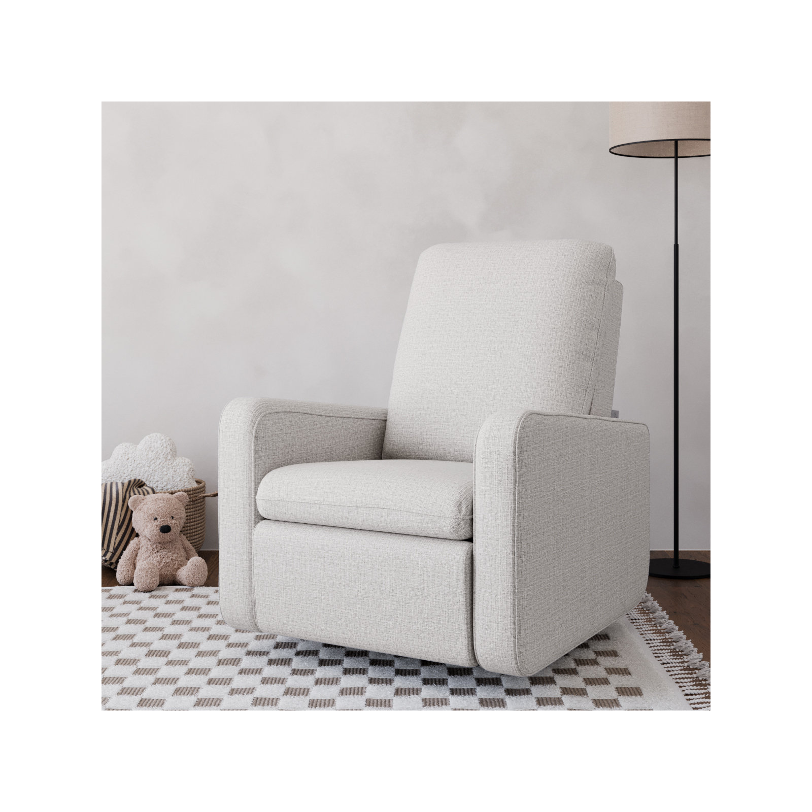 Teddi Power Recliner With USB, Steel Basketweave