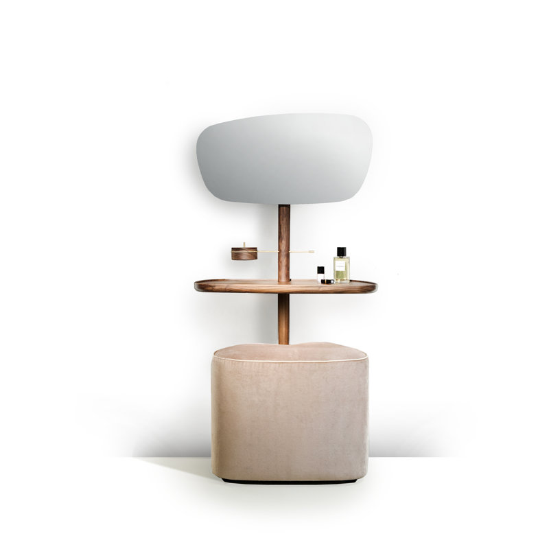 Tocador Oval Pouf, Cream Velvet