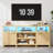 Highboy TV Stand, LED TV Stand For 80-Inch Tvs, Media Console Entertainment Center With Storage For Living Room, Oak