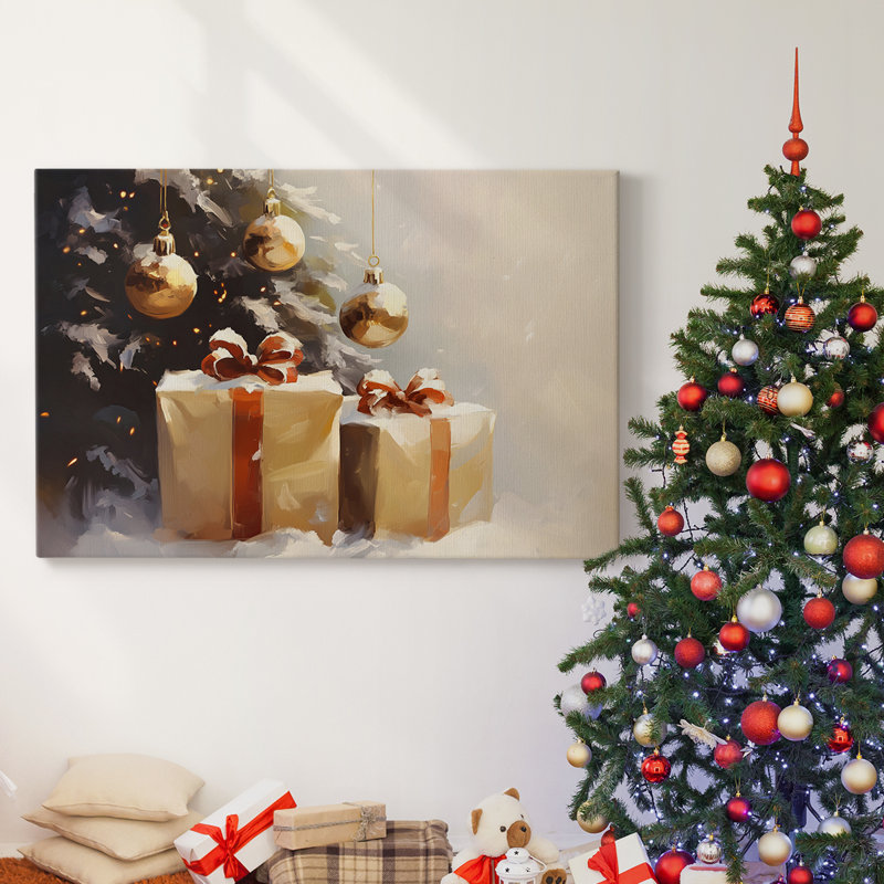 Art des Fêtes de Noël - Toile tendue avec châssis - Série 3-CLXI, H 18 po x l 27 po