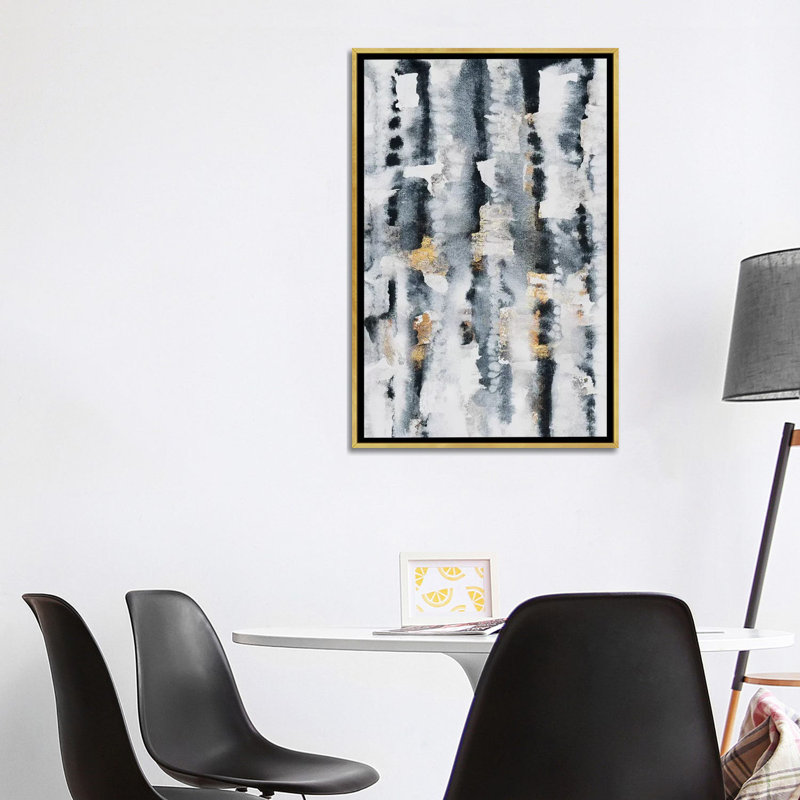 « Clearing up » par Elisabeth Fredriksson-impression d’art graphique, H 40 po x l 26 po x P 1,5 po, Toile encadrée d'or