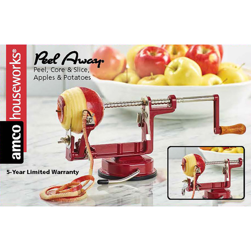 Red Wood Handle Stainless Steel Apple Multi-Peeler