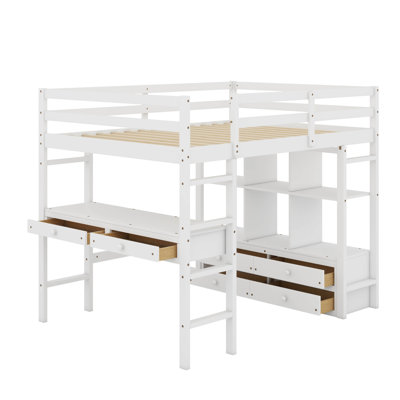 Full Loft Bed With Desk And Drawers