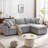 U_STYLE Down Filled Upholstery Convertible Sectional Sofa, L Shaped Couch With Reversible Chaise